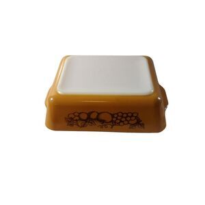 Vintage Pyrex Old Orchard Baking Dish 503‎ 1.5 qt Quart Pan Orange